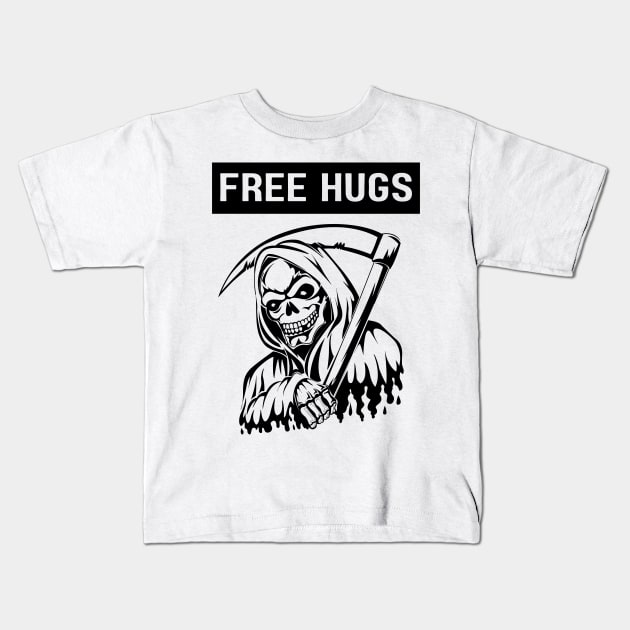 Free Hugs Grim Reaper Kids T-Shirt by pako-valor